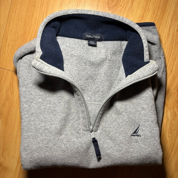 Men’s Grey Nautica Quarter Zip sweatshirt size Large - Picture 5 of 8